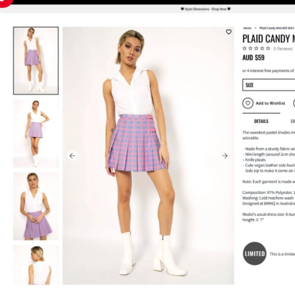 Plaid Candy Mini Kilt Skirt - Picture 3 of 4